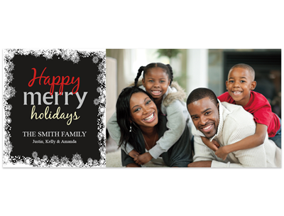 Holiday Card: Happy Merry 4x9